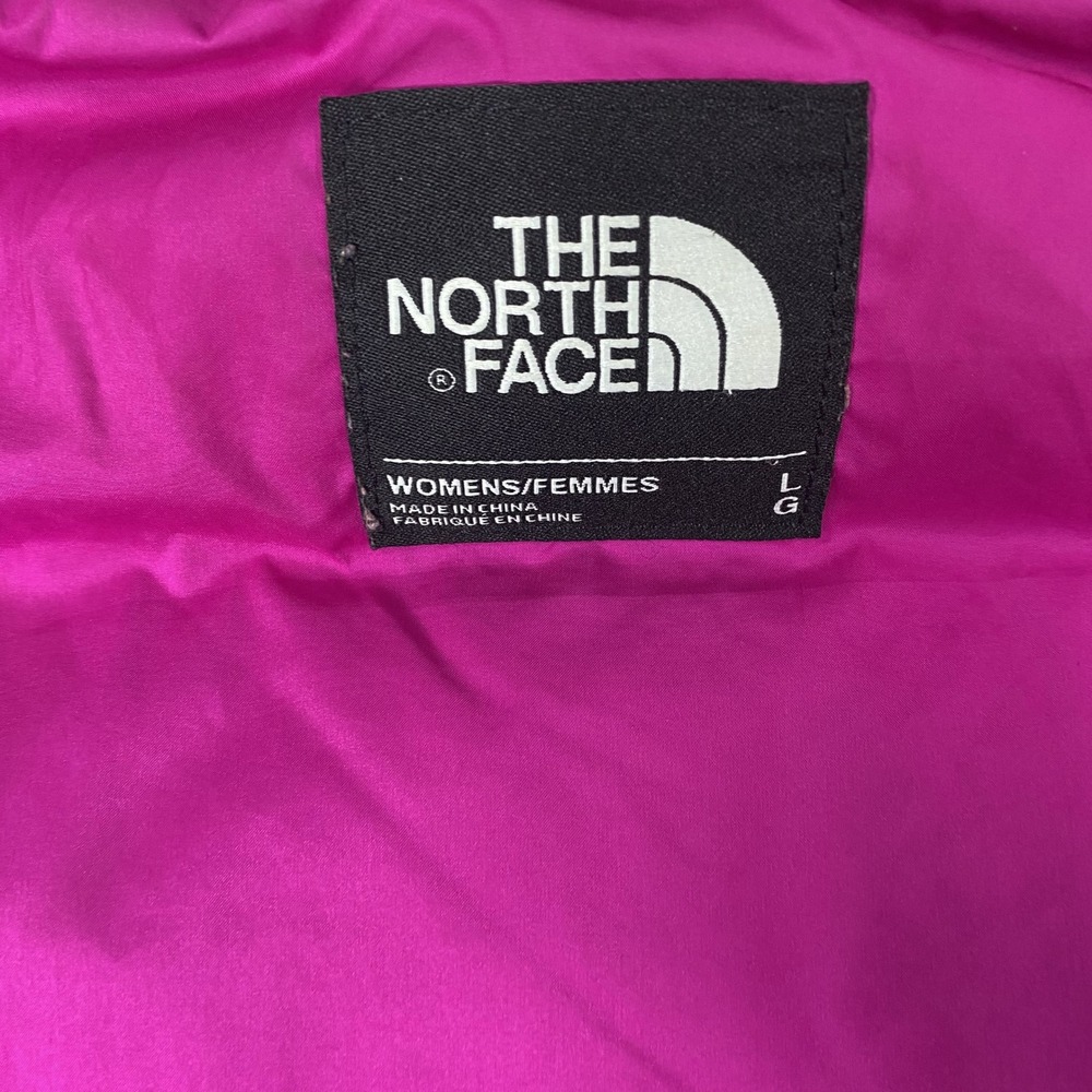 The North Face Metropolis Parka Women Large Black Pink Down Puffer Hooded Jacket - Picture 11 of 16